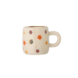 Tasse en grès à fleurs