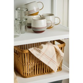 Torchon naturel à carreaux