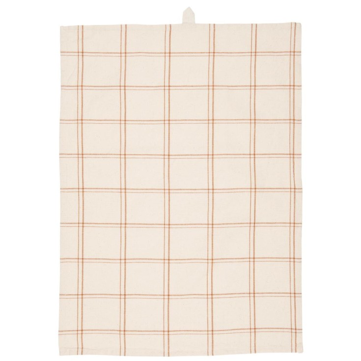 Torchon naturel à carreaux