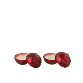 Boule bougie parfumée rouge martelé