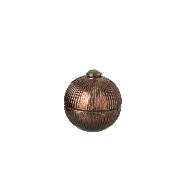 Boule bougie parfumée marron strié