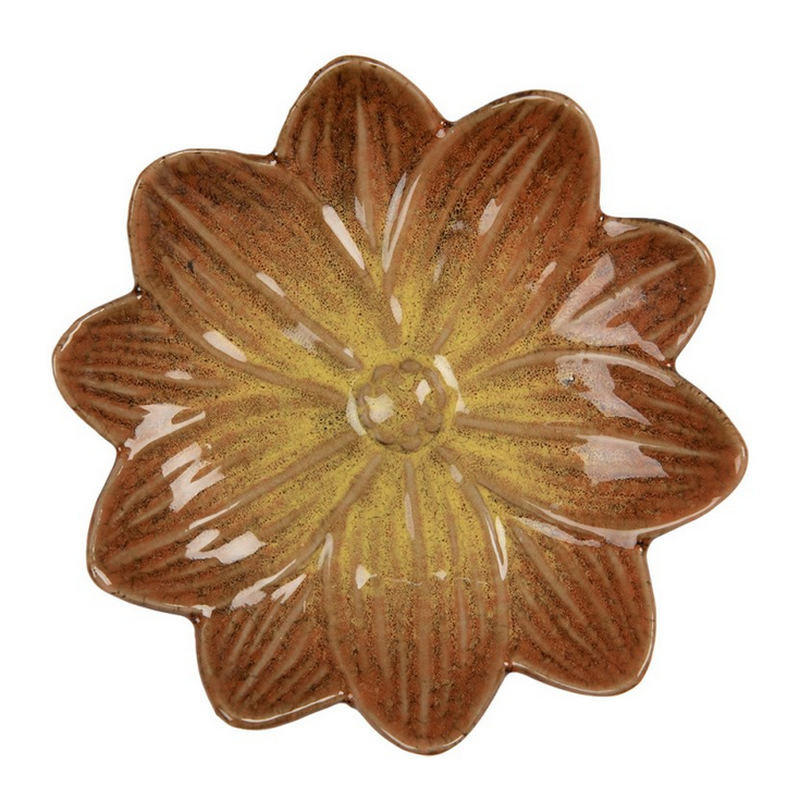 Soucoupe émaillée "fleur"