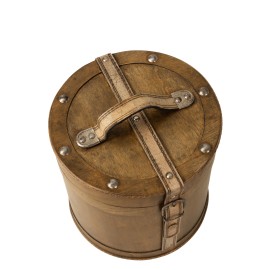Coffre rond en bois grand modèle
