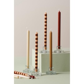 Lot de 4 bougies à rayures "marron"