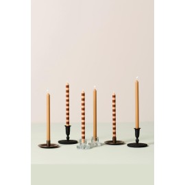 Lot de 4 bougies à rayures "marron"