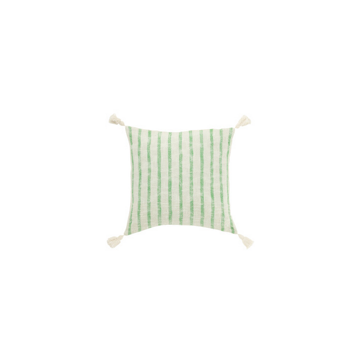 Coussin d'été lin multiple rayures