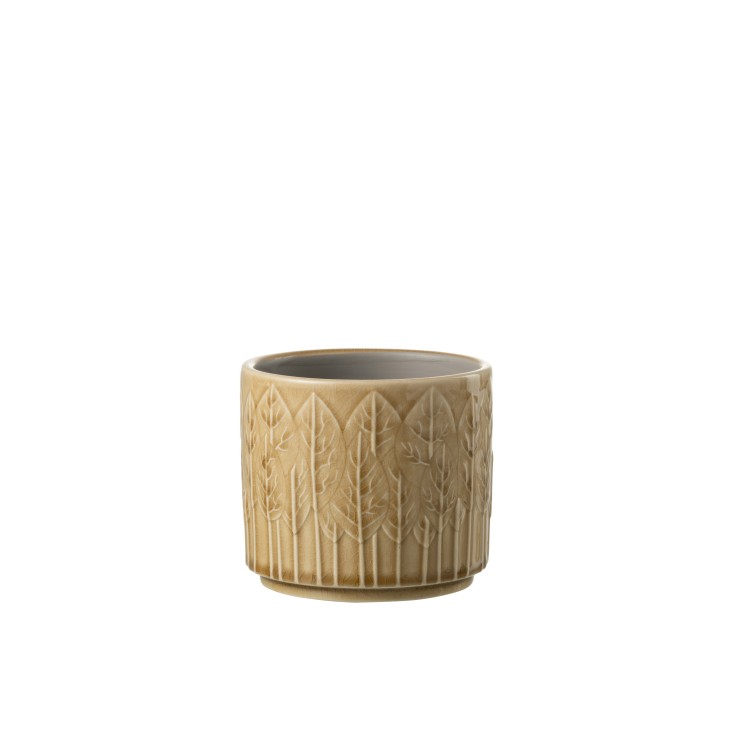 Cache pot feuille marron