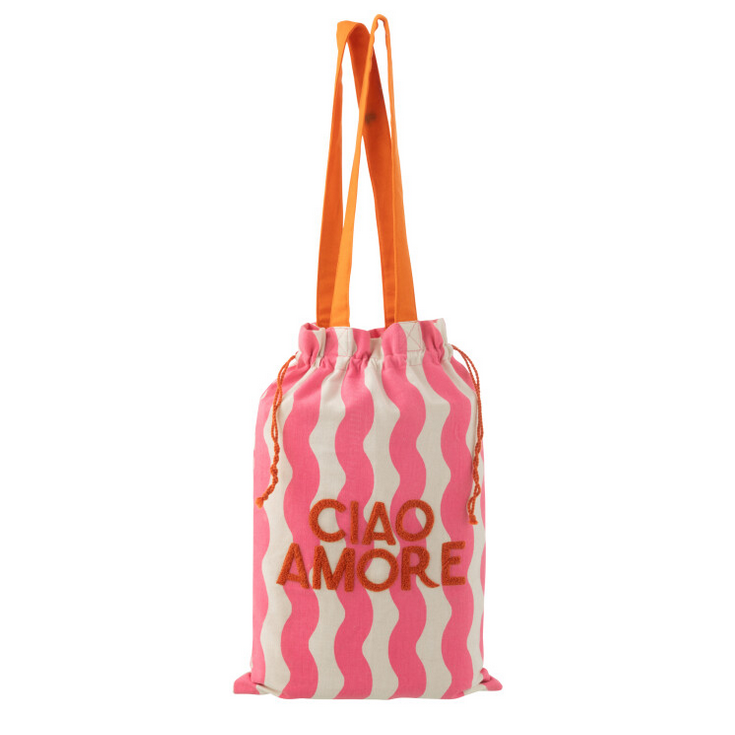 Sac + Tapis de plage "Ciao Amore" rose