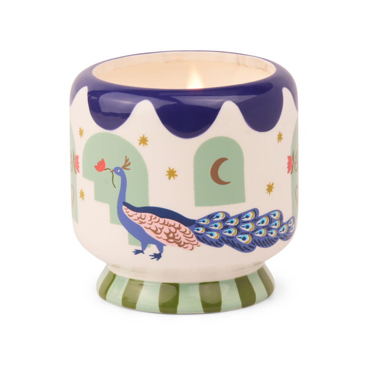 Bougie céramique "Paon"