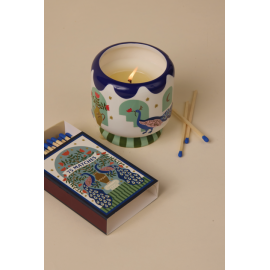 Bougie céramique "Paon"