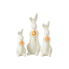 Famille lapins fleurs