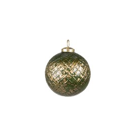 Boule de Noël verte et dorée